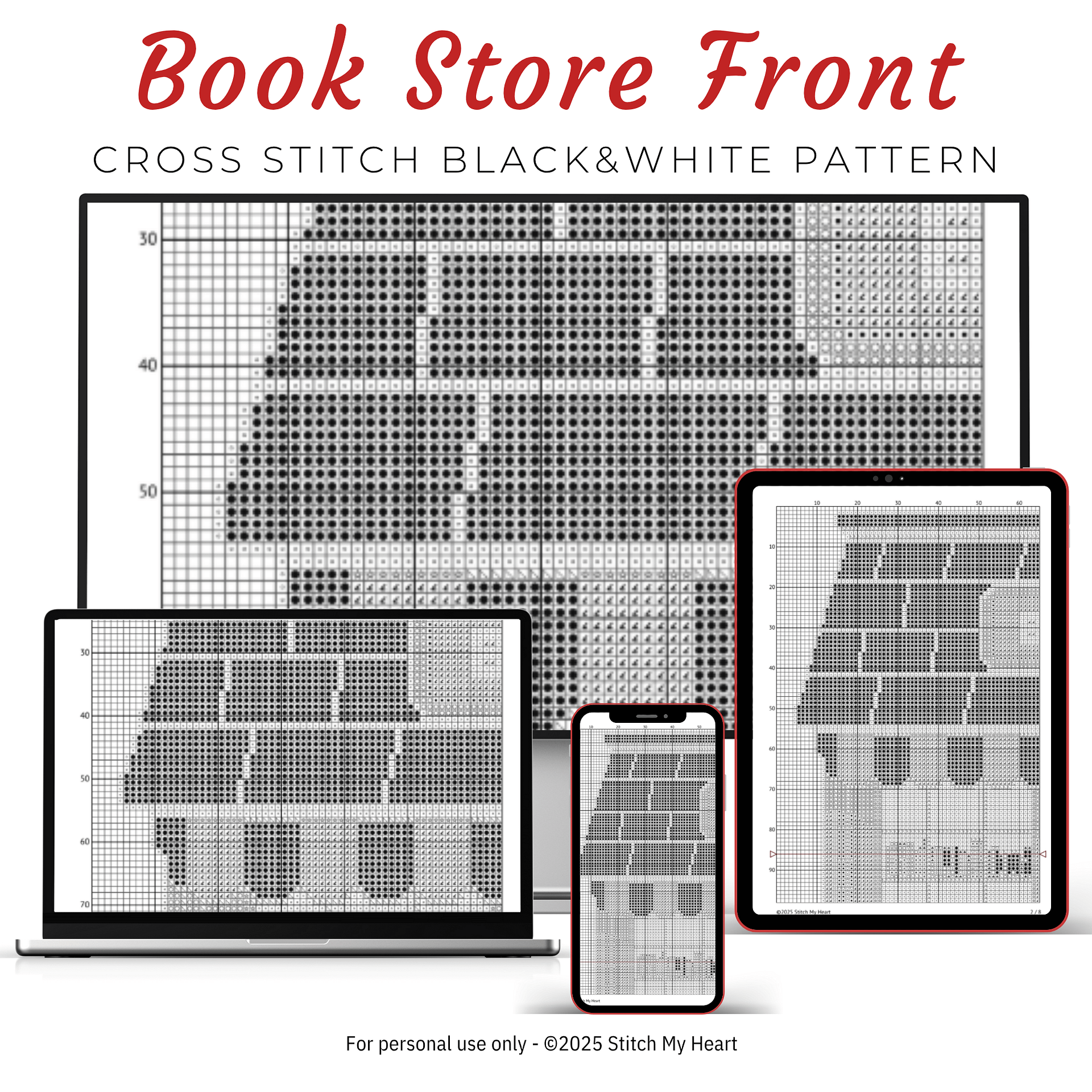Book Store Cross Stitch Pattern product image (4)