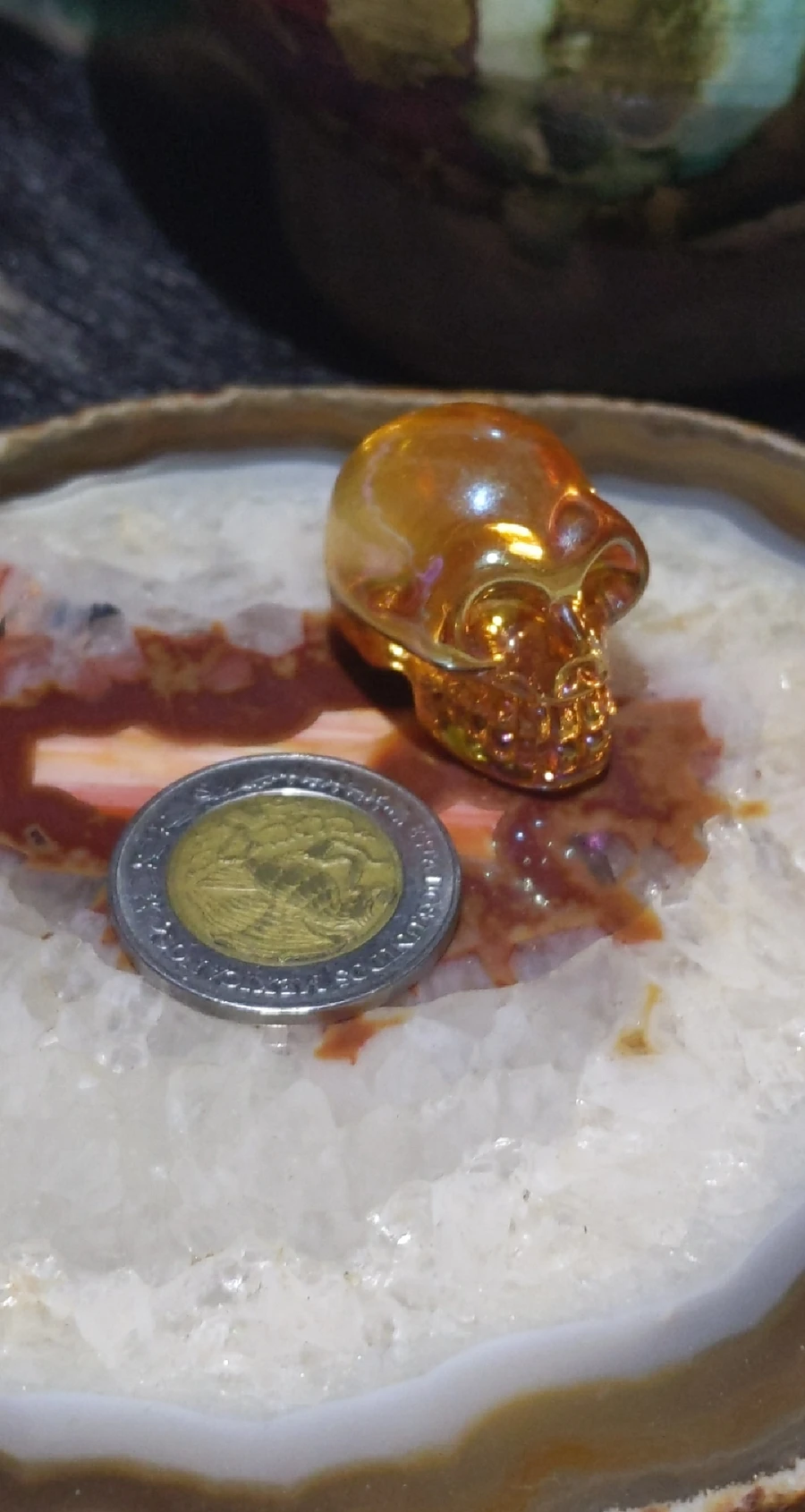 Orange Aura Quartz Skull #2 product image (2)