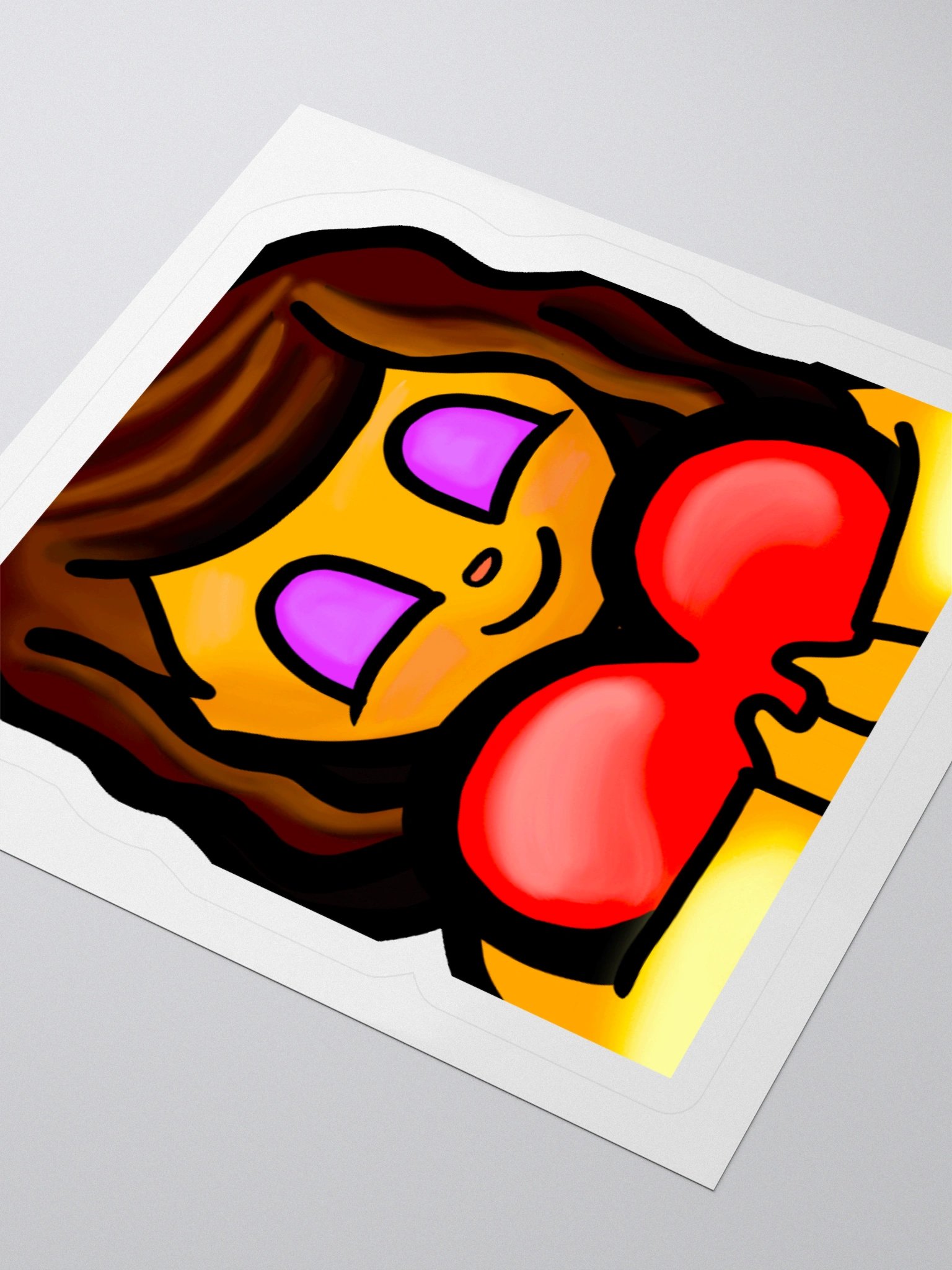 Girl Holding Heart Vinyl Stickers (3" x 3") product image (3)