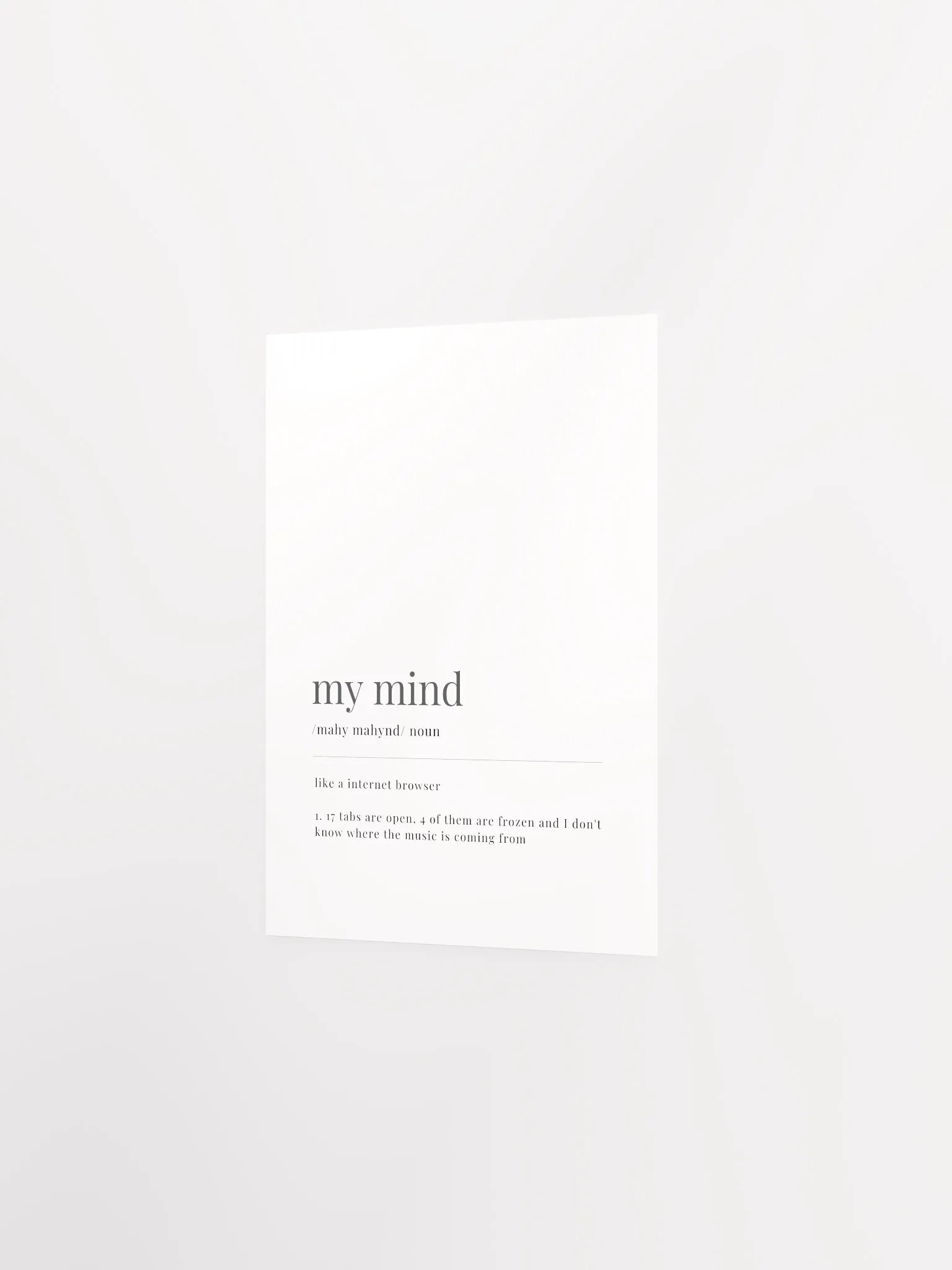 My Mind Definition Poster Print product image (2)
