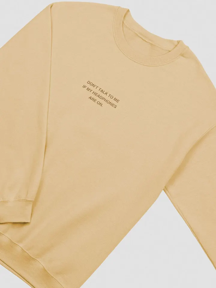 HEADPHONES ON embroidered crewneck (monochrome brass) product image (1)