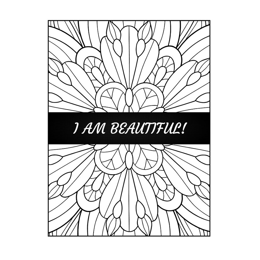Digital Positive Affirmation Adult Coloring Book for Women 8.5x11 product image (5)