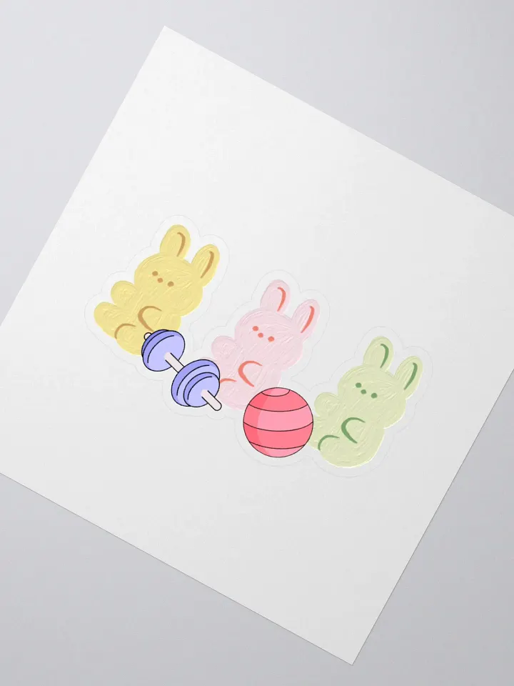 Pastel Gym Bunny Sticker product image (4)