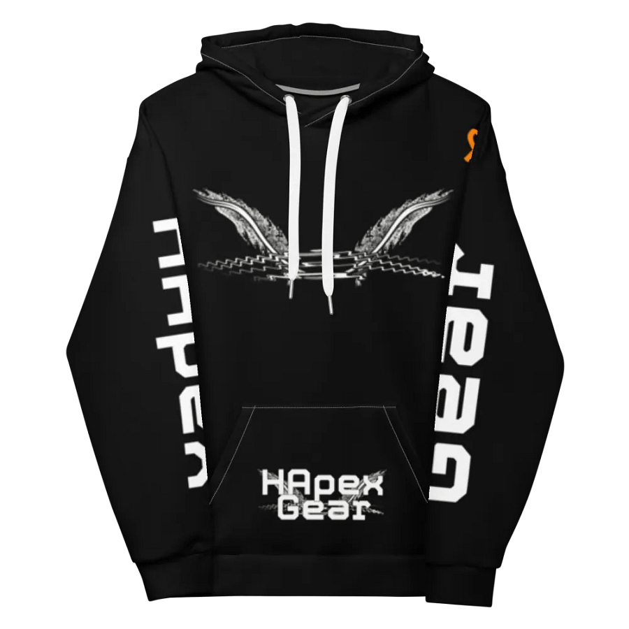 White HApex Gear White Logo Cancer Awareness Orange Ribbon. Black Recycled Unisex Hoodie product image (12)