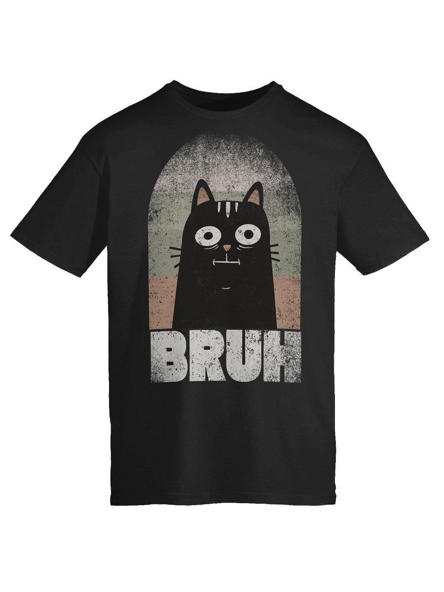 BRUH Black Retro Cat T-Shirt product image (51)