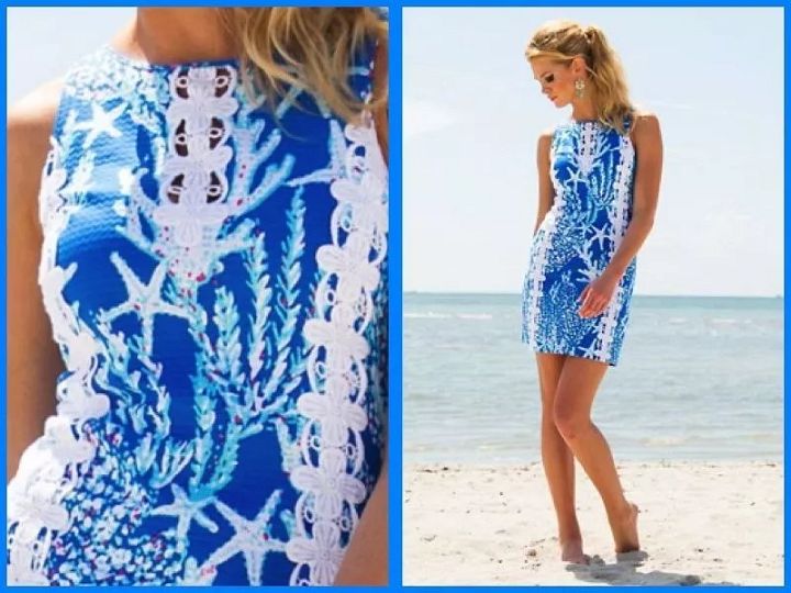 New Lilly Pulitzer Ember Shift Brewster Blue Good Reef Dress Starfish Coral 2 4 product image (1)