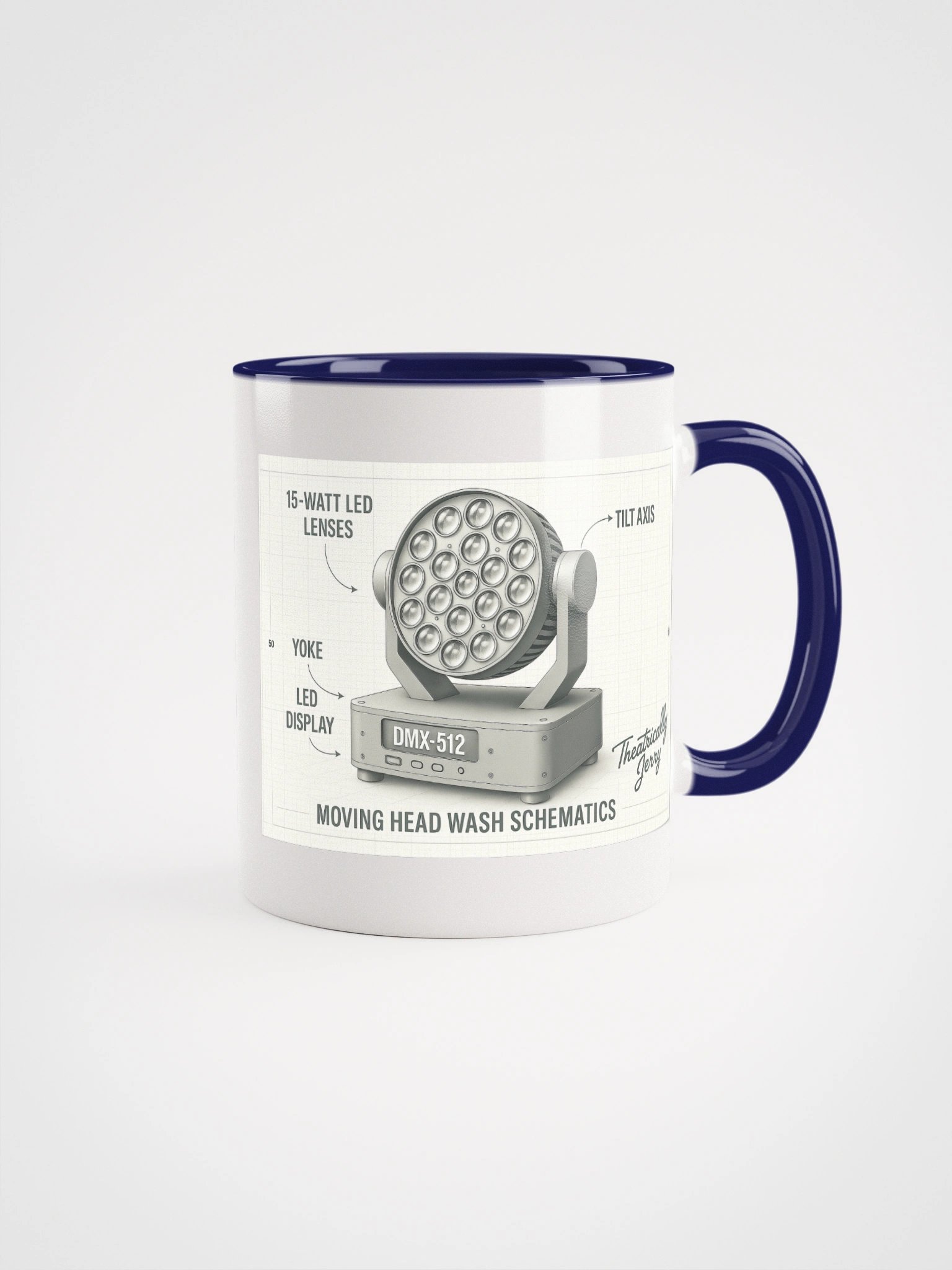 Theatrically Jerry: "Moving Head Wash Schematics" Coffee Mug product image (1)