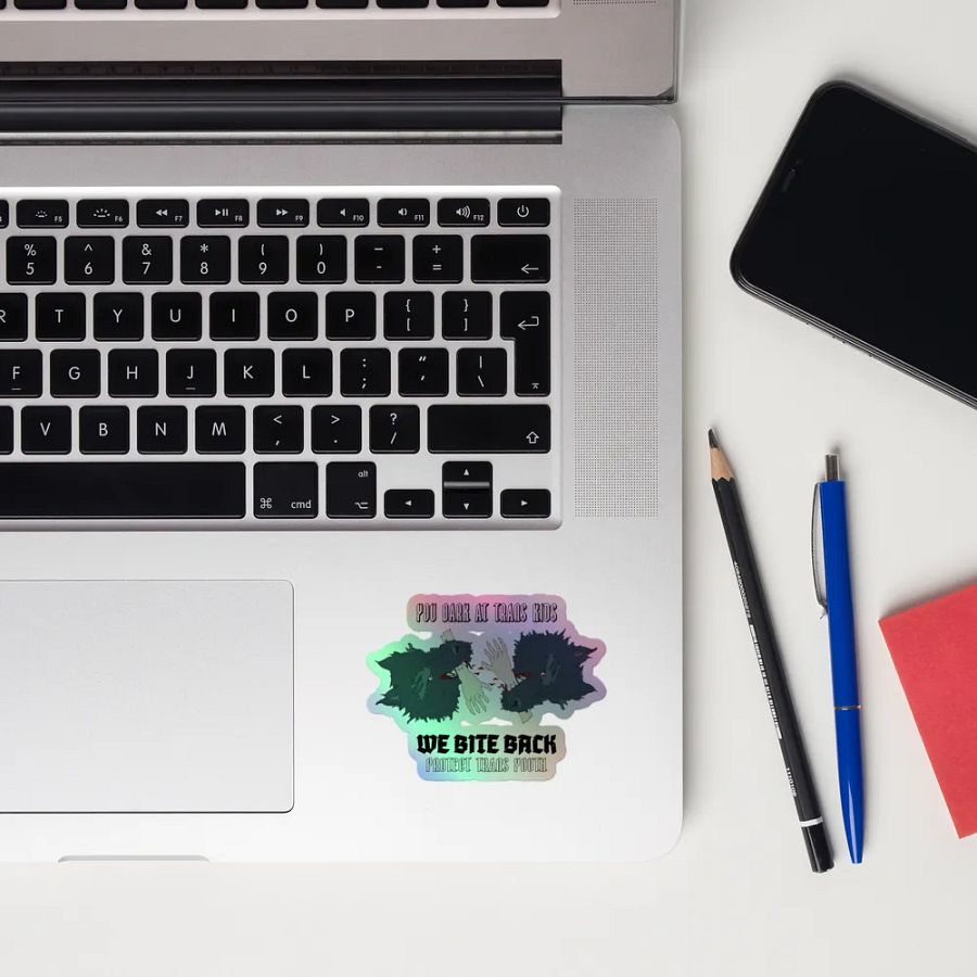 Bite Back mirror holo sticker product image (12)