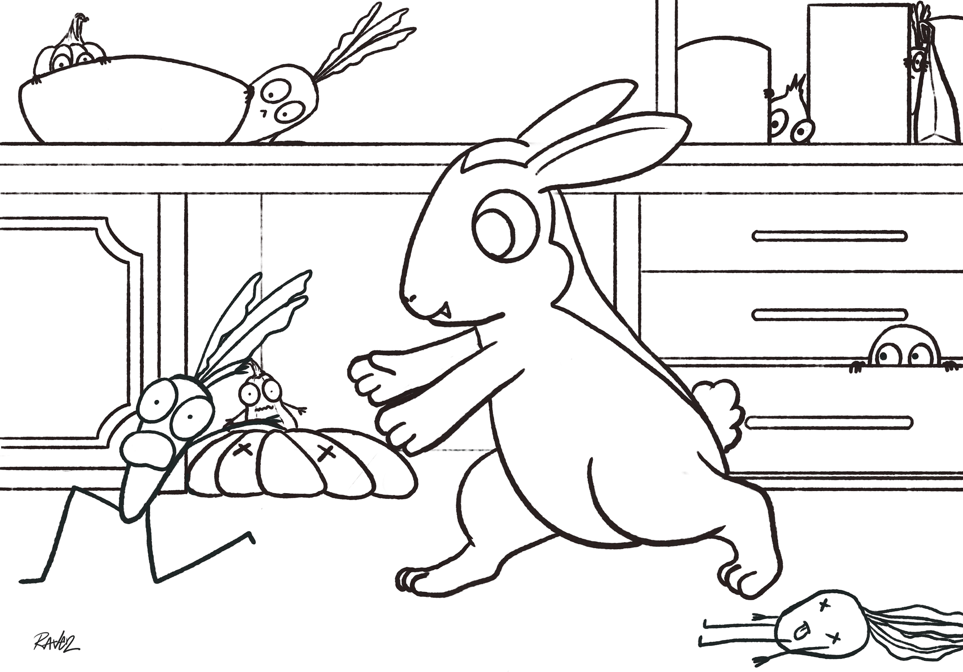 Bunniculas is Hungy - Colouring Page product image (1)