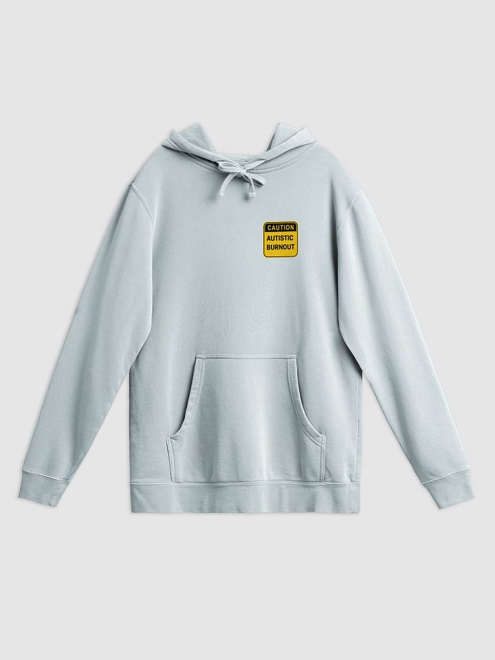 CAUTION: ASD BURNOUT (sm. design) printed pigment hoodie product image (1)