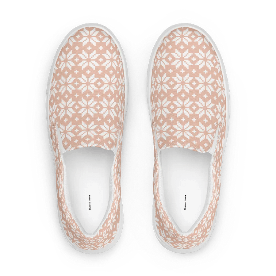 Pink Blossom Criss Cross Stitch Slip-Ons product image (4)