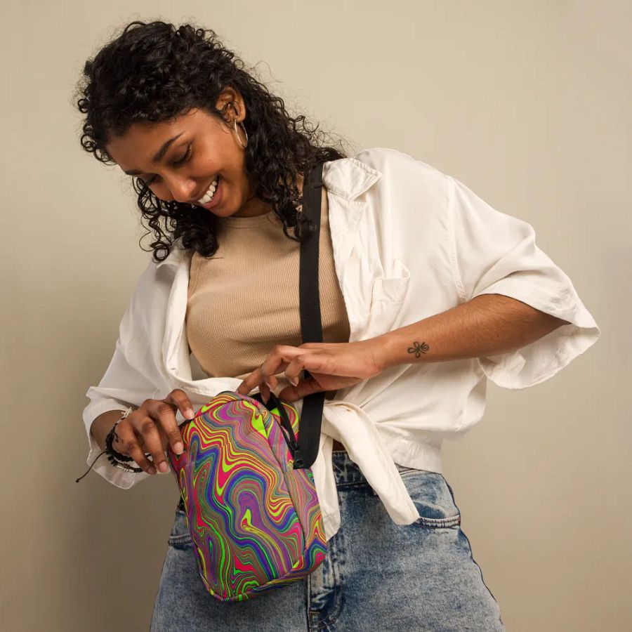 Utility Crossbody Bag - Colorful Liquid Swirls product image (9)