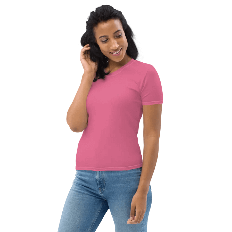 Plain Rosy Blush Pink Soft Summer Women's Crewneck Polyester Heavyweight Premium T-Shirt by Treasure Pie product image (7)
