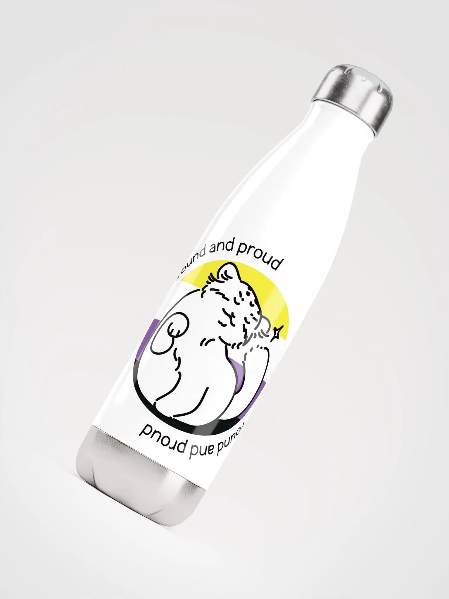 Round and Proud Manul Pride Nonbinary Version - Bottle product image (4)