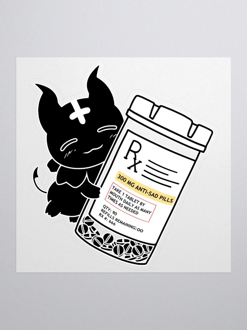 Greeble Anti-Sad Pills Kiss-Cut Sticker (Color)