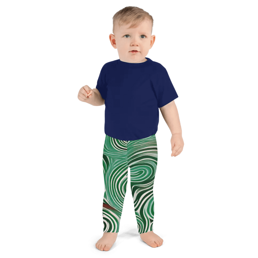 Funky Cool Green Liquid Tie-Dye Kid's and Toddler's Leggings product image (5)