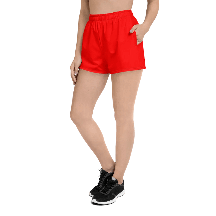 Plain Color Red Athletic Shorts product image (3)