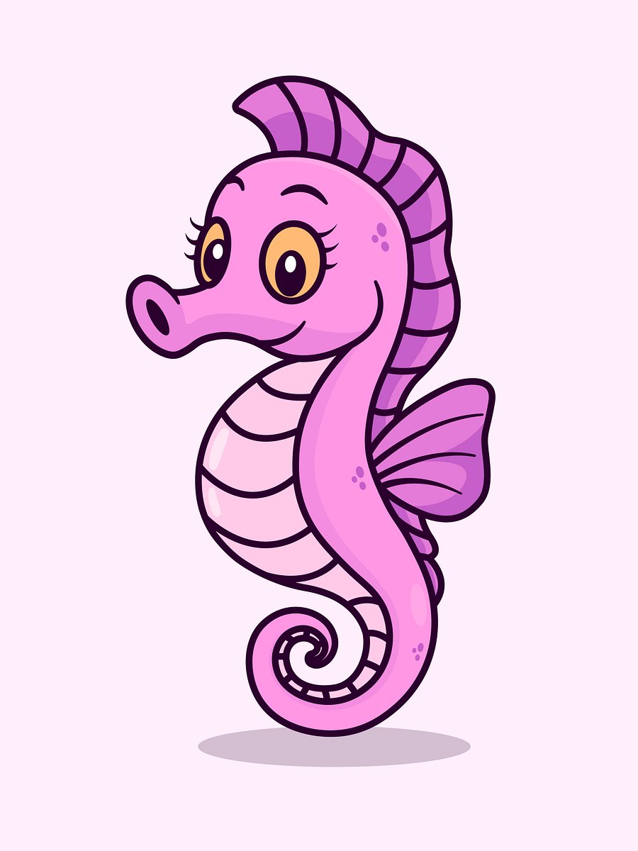 Cute Seahorse Vector Character product image (1)
