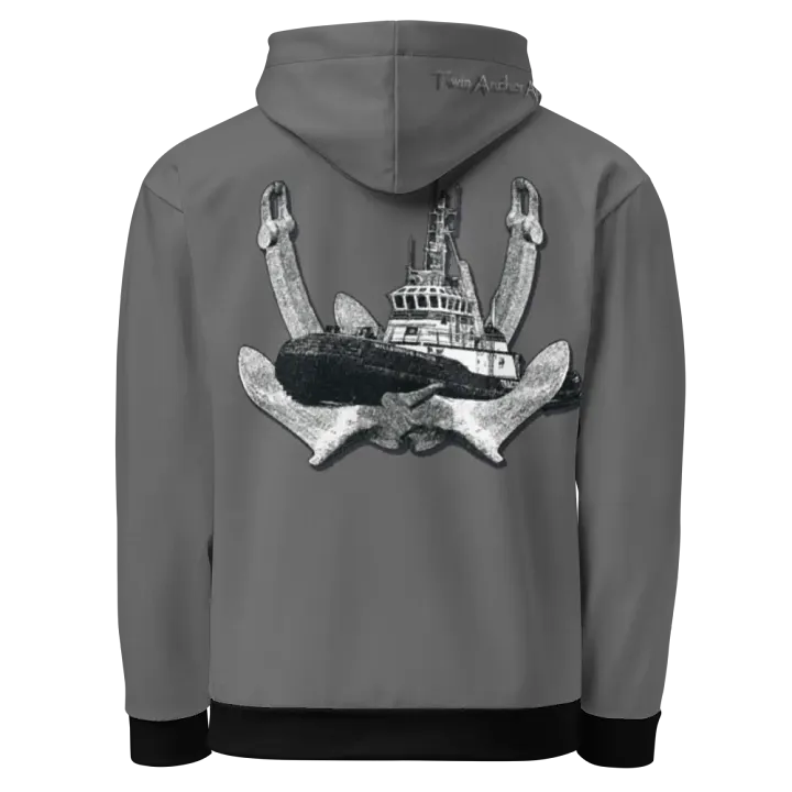 Gray Twin Anchor Marco tug Hoodie product image (1)