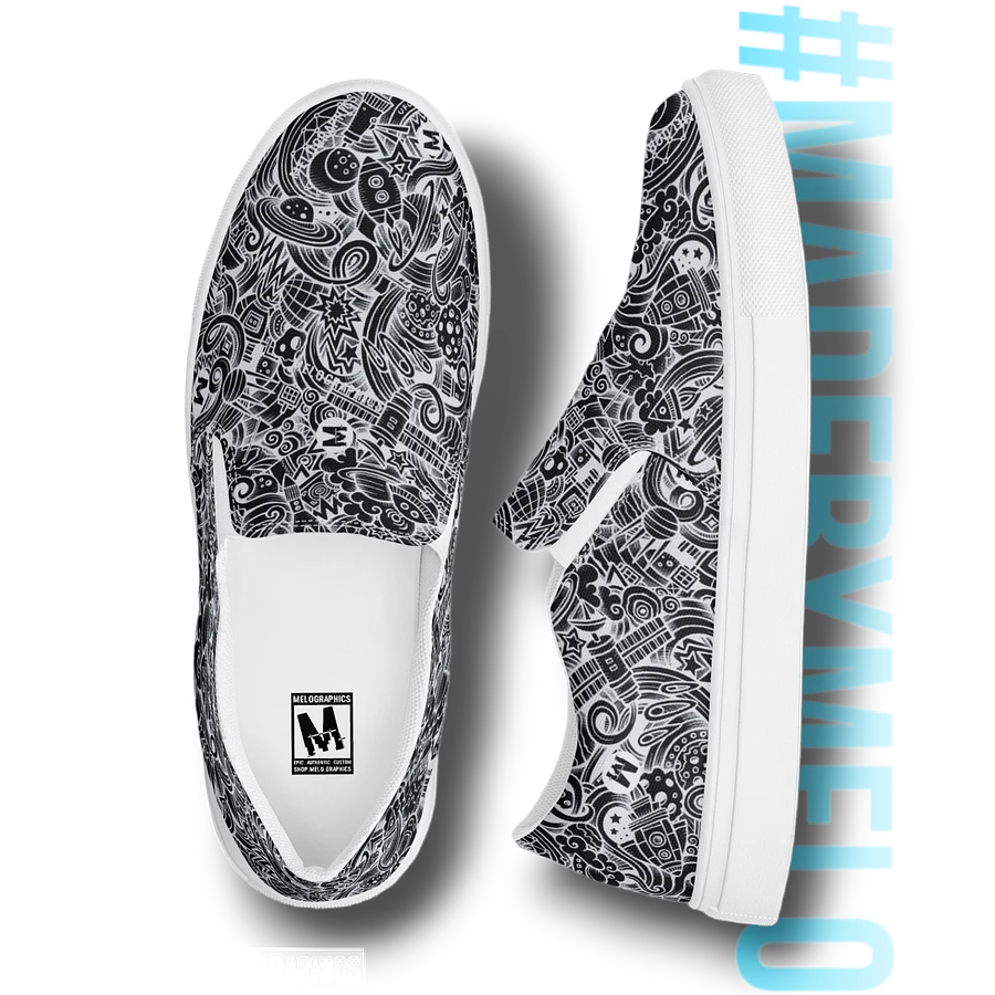 Dark Space Scribble - Women's Slip-ons | #MadeByMELO product image (4)