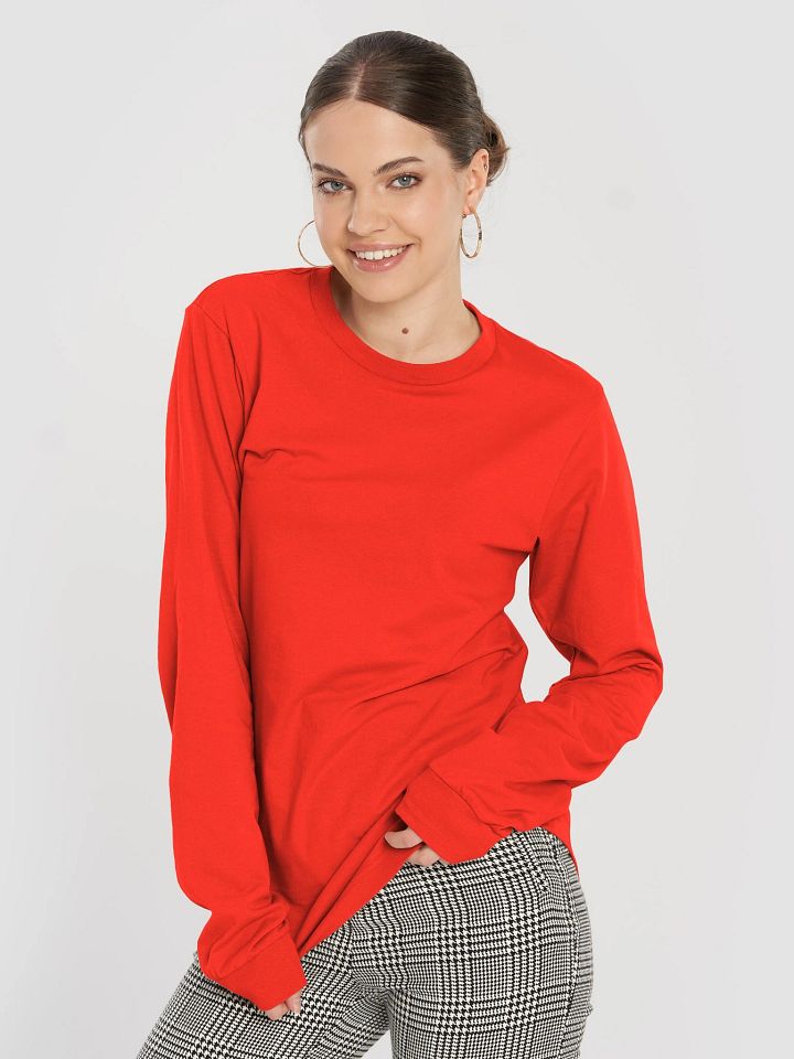 Plain Color Poppy Long Sleeve T-Shirt product image (1)
