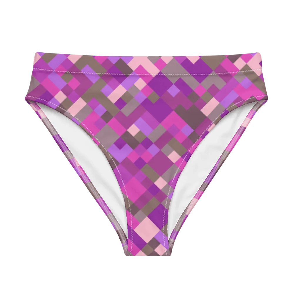 Colorful Mosaic Pattern Design High Waisted Bikini Bottom - v5 product image (5)