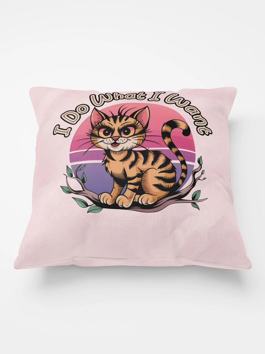 Mischievous Cat 'I Do What I Want' Pillow product image (3)