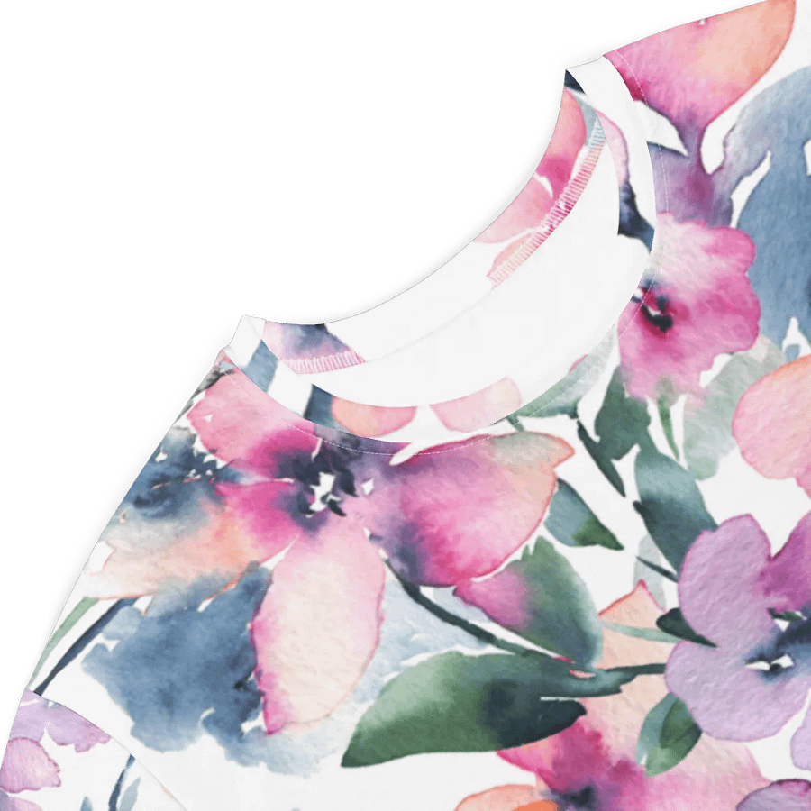 Watercolour Abstract Flowers Pattern T-shirt Dress product image (5)