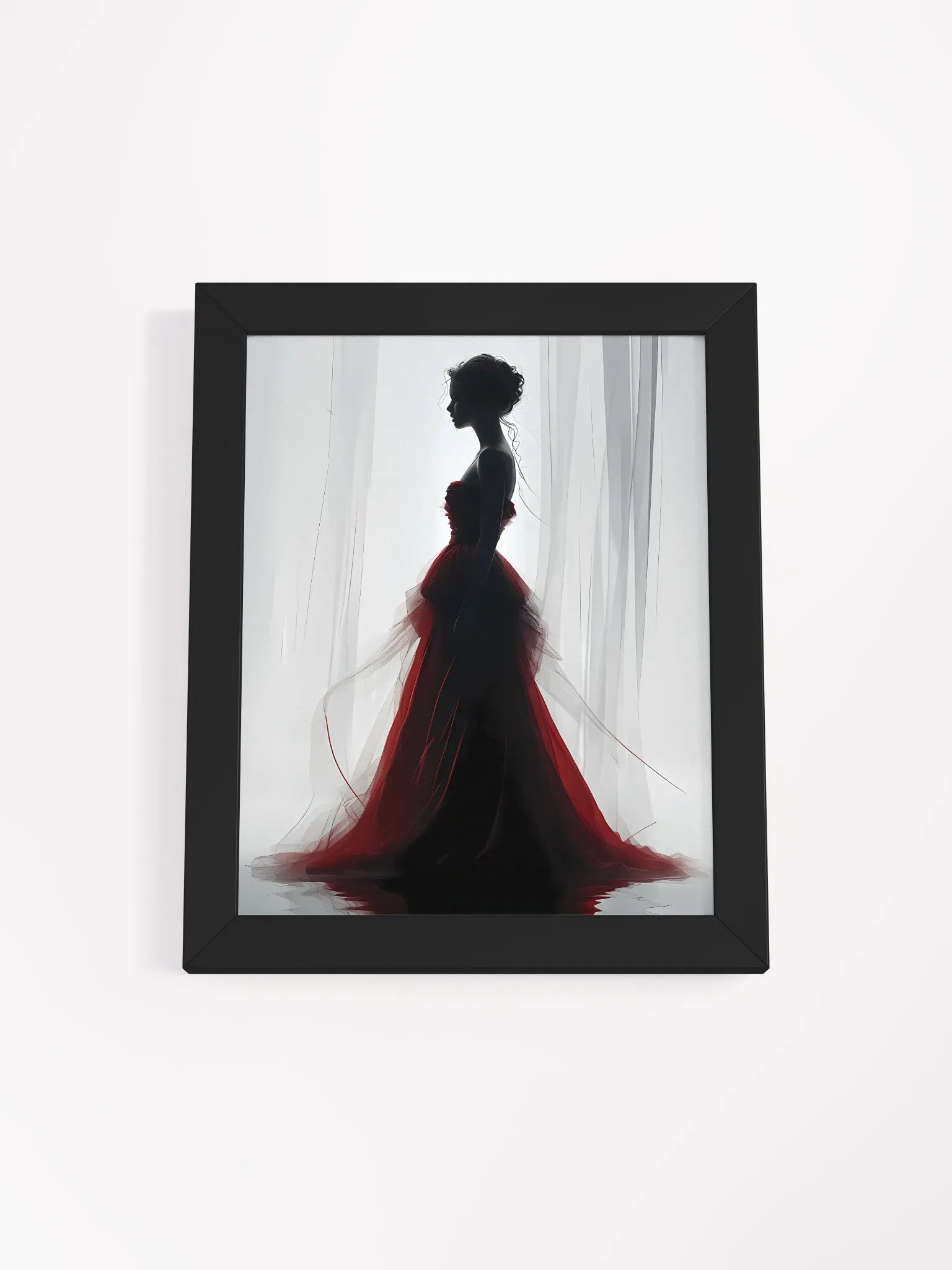 Elegant Red Dress Silhouette Poster product image (2)