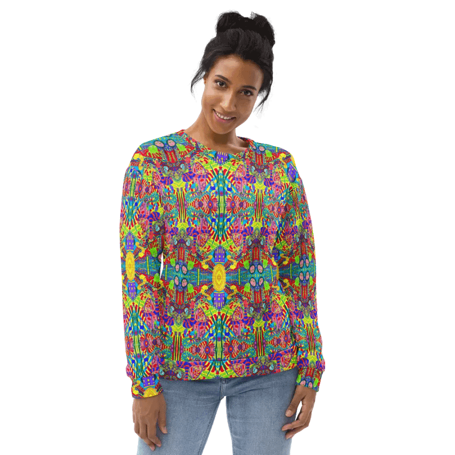 Abstract Doodle Creatures Unisex All Over Print Sweatshirt product image (5)