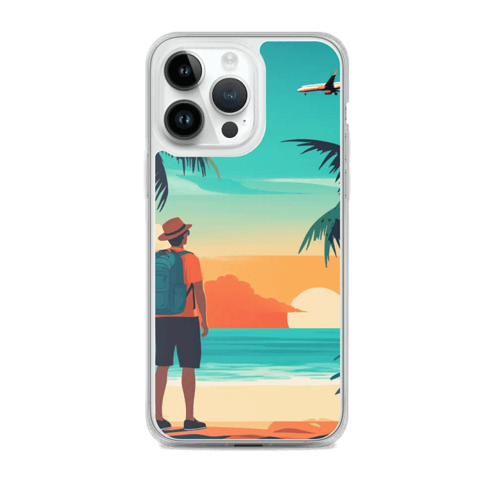 MagSafe® Clear Case for iPhone® | AI Escapes: Beach Vacation Design Masterpiece product image (2)