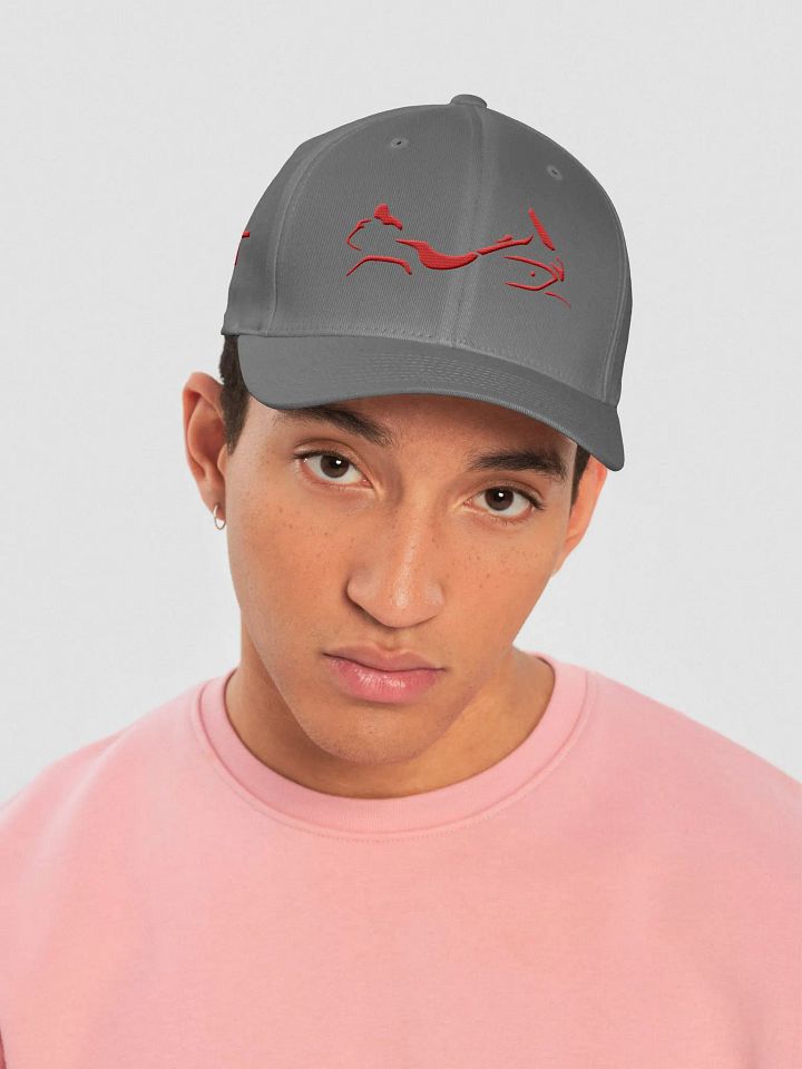 DCT Shadow Wing Flexi-Fit Fabric Cap Red on White product image (1)