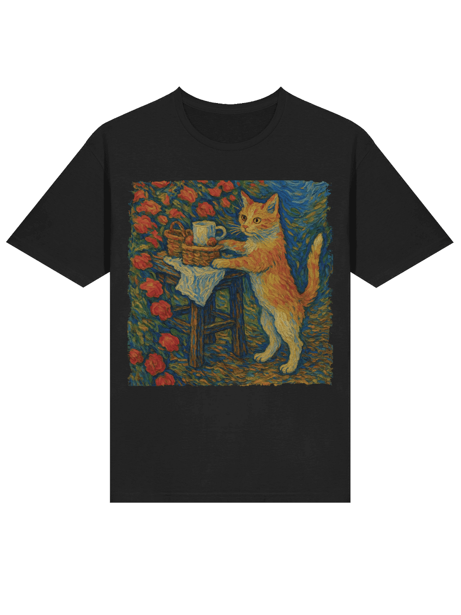 Cat and Teapot Van Gogh Style T-Shirt product image (33)