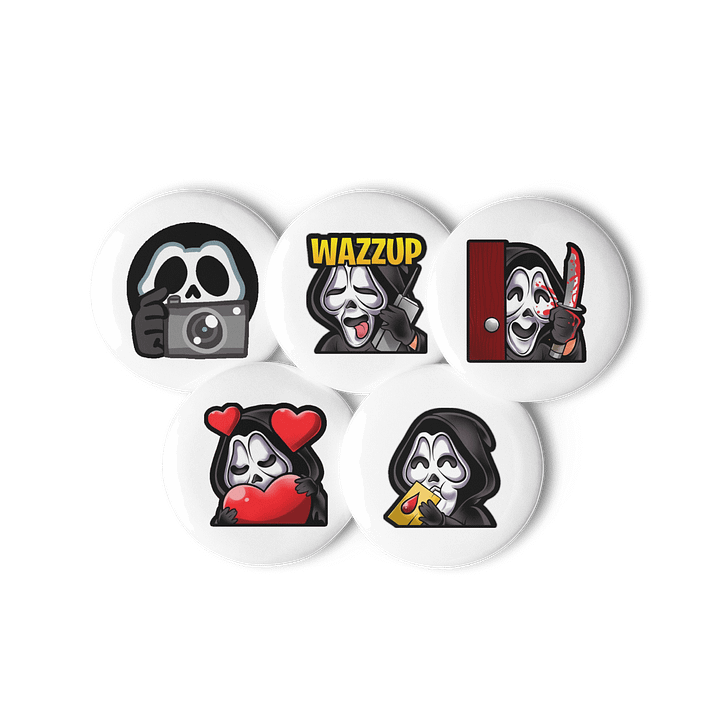 KillrZombie Ghostface Emote Pin Buttons Set product image (3)