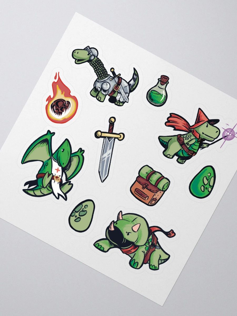 D&D Party Dinosaurs Sticker Set - Fantasy RPG Character Decals product image (2)