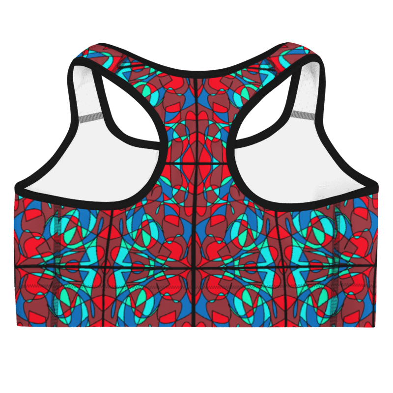 Red Stained Glass – Vibrant Red Pattern Basic Sports Bra product image (3)