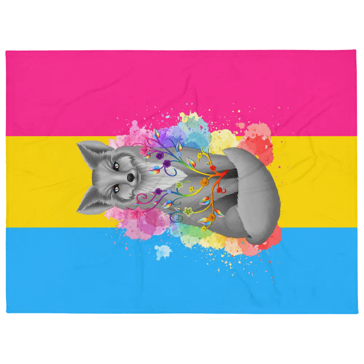 Pansexual Pride Fox Blanket (2023) product image (1)