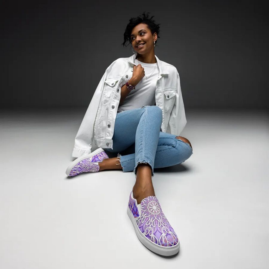 Floral Mandala Bliss Slip-On Shoes product image (9)