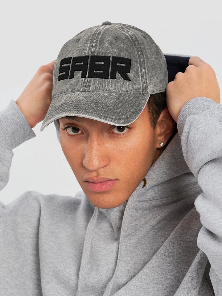 SABR Black Logo 100% Cotton Vintage Baseball Hat product image (2)
