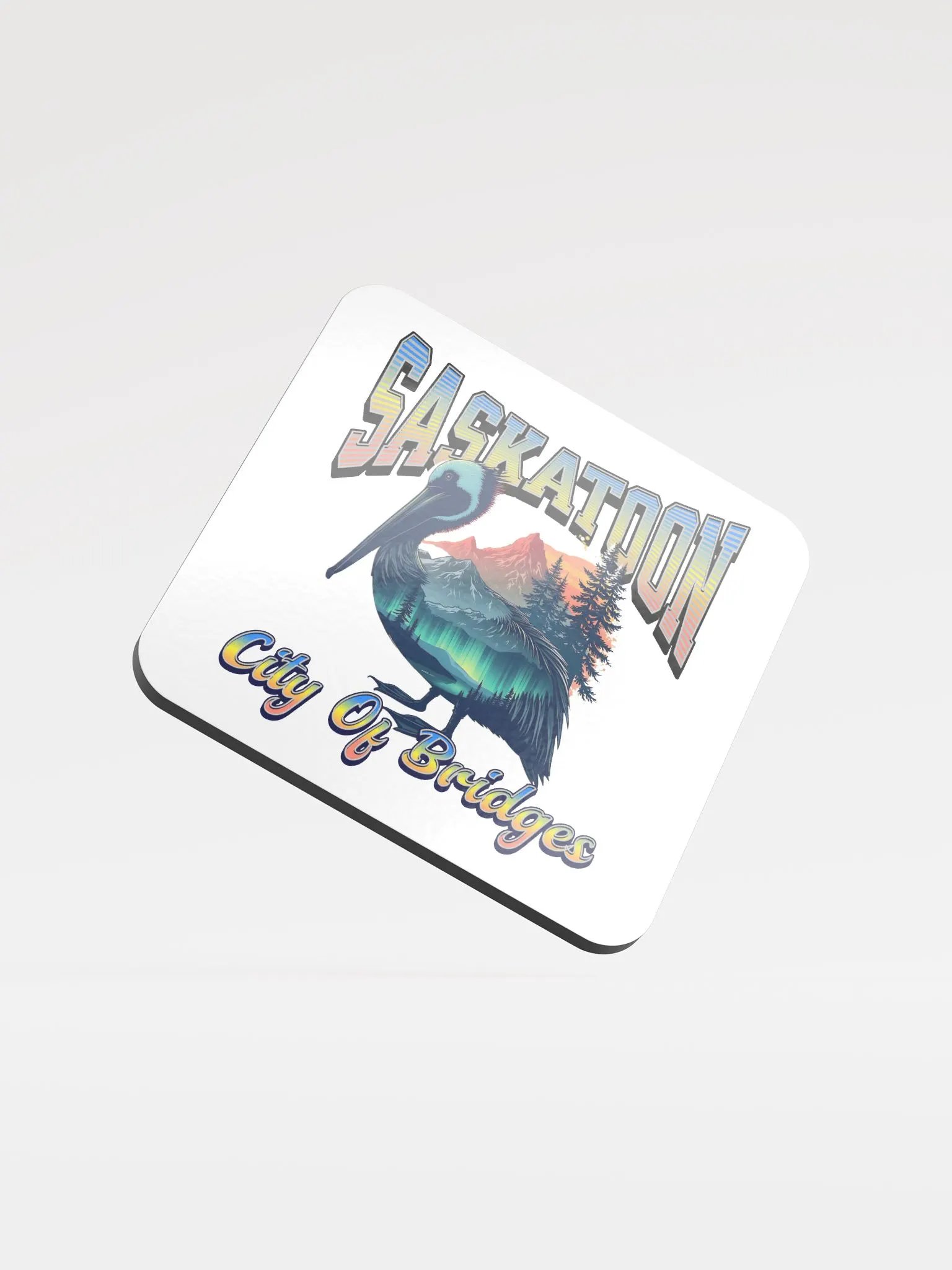 Saskatoon City Of Bridges Pelican Coaster Set product image (2)