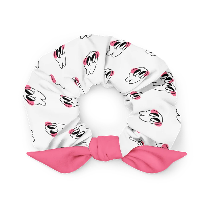 sneaky ⟡ printed scrunchie with bow [white] product image (1)