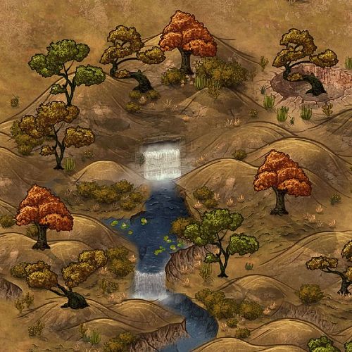 Discover the hidden beauty of Norroth's Savanna. Amidst its vast expanses lies this serene waterfall, a jewel of nature waiti...