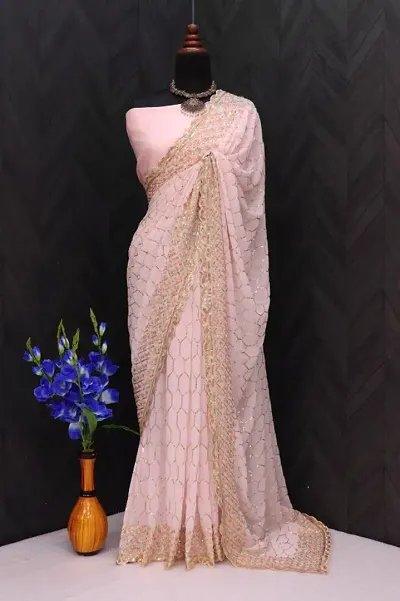 Pink Saree product image (1)