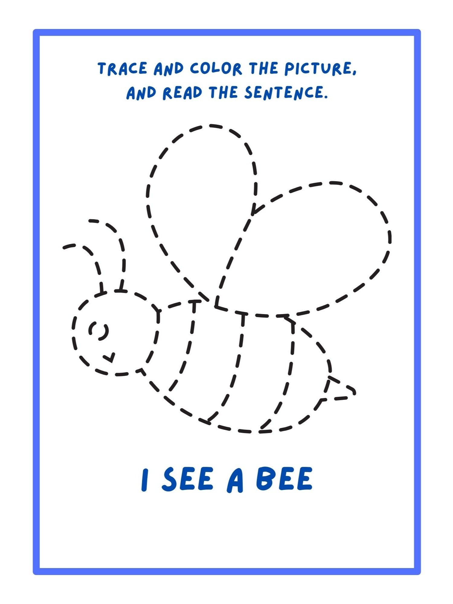 Printable Worksheets: Animal Fun – Trace, Color, and Read product image (2)