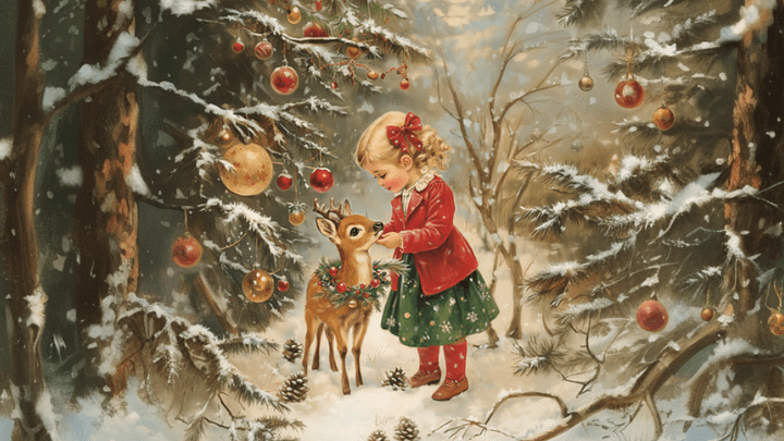 Vintage Christmas Greeting Card - No Frame, Digital Download product image (2)