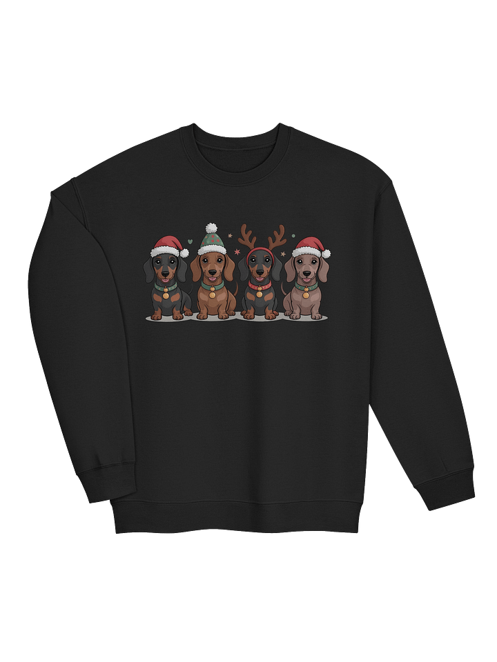 Festive Dachshund Puppies Christmas Sweatshirt – Holiday Dog Lover Gift product image (2)