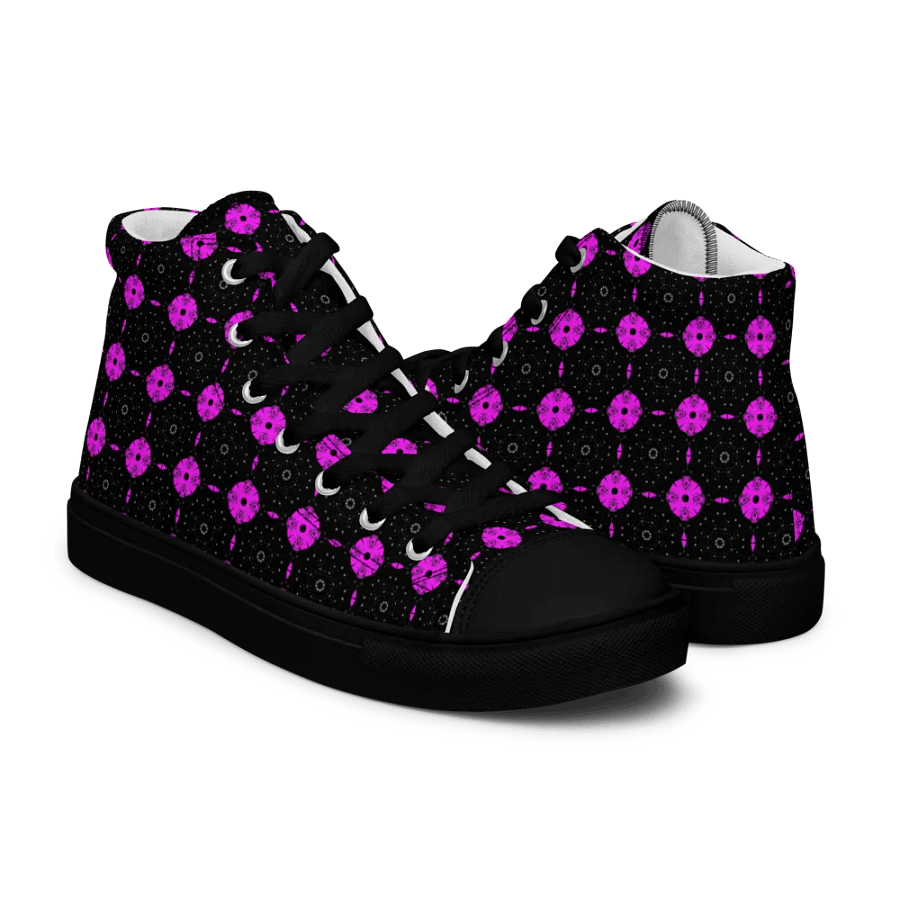 Abstract Pink Shapes Ladies Canvas Shoes High Tops product image (7)