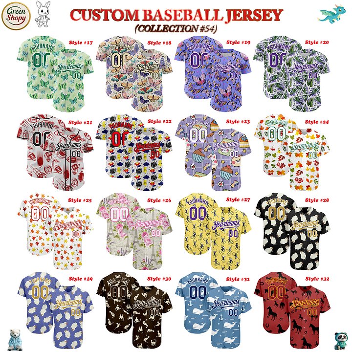Authentic Baseball Jersey, Custom Baseball Jersey, Personalized Sport Jersey, Colorful, Number, 3D Cute, Gift , Super Romantic product image (182)