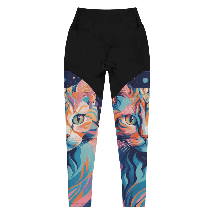 Cosmic Cat All-Over Print Sports Leggings product image (2)