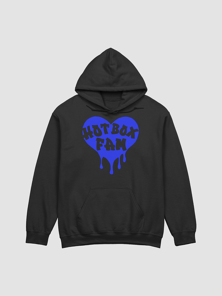 UNISEX HOT BOX FAM TRANSPARENT ROYAL BLUE HEART LOGO HOODIE product image (6)